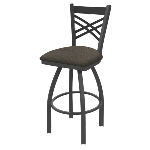 25" Swivel Counter Stool, Pewter Finish, Graph Chalice Seat